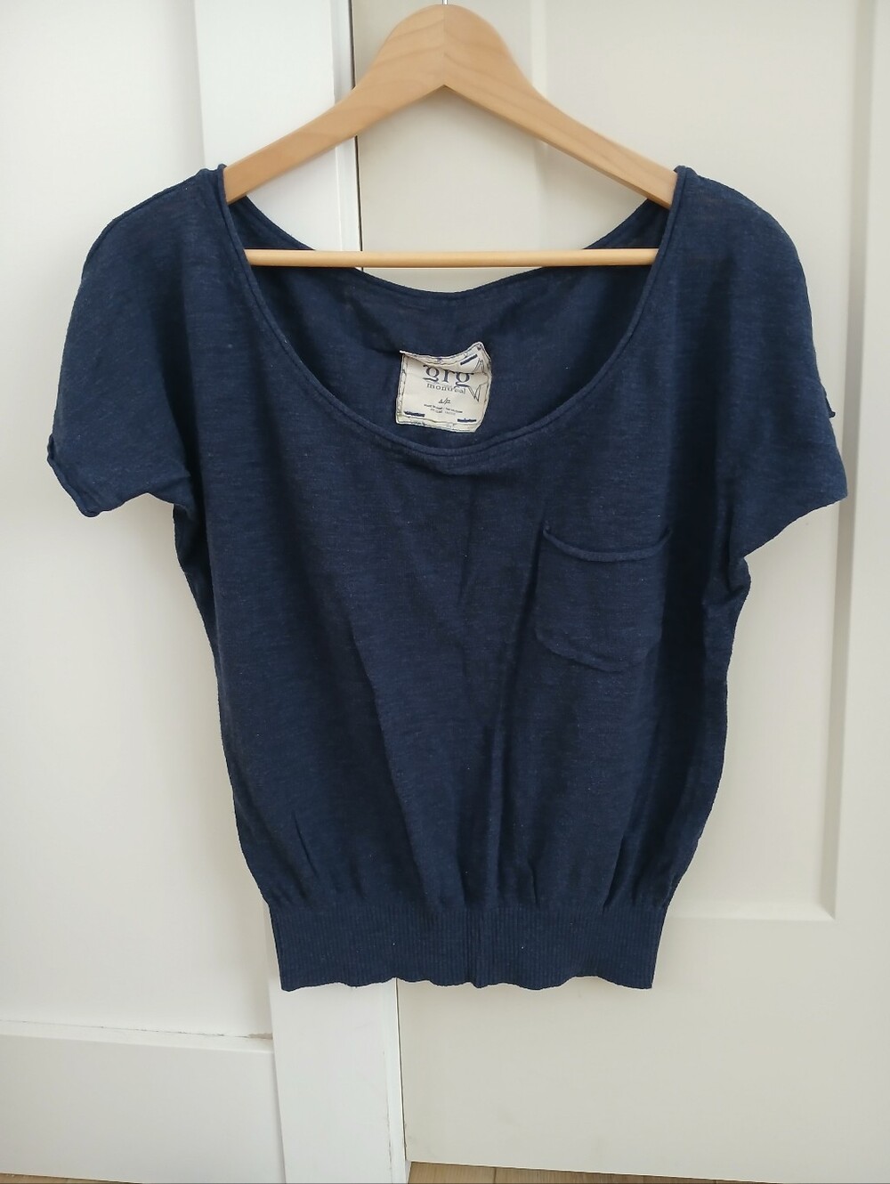 Garage Scoop Neck Short Sleeve Pocket Top